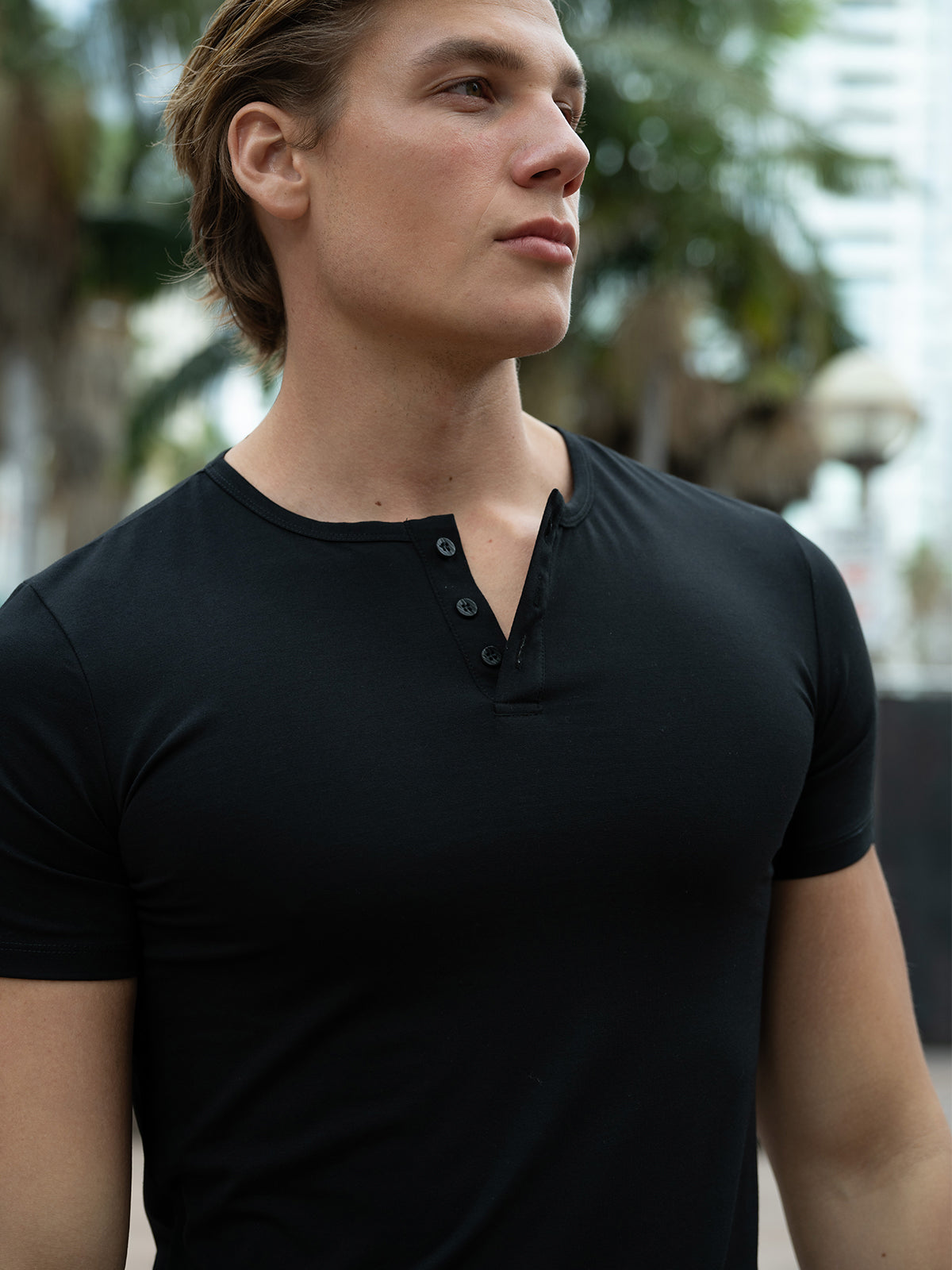 3-Pack All Day Elite Henley Curve-Hem Stretch Short Sleeve
