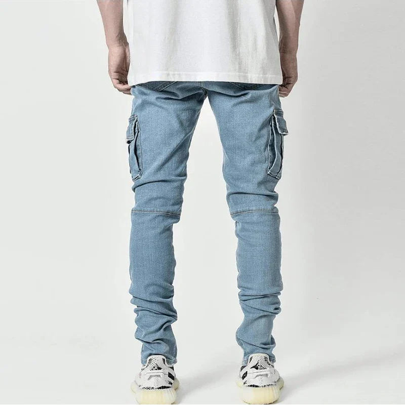 Cole™️ | Mid-Waist Multi-Pocket Denim Cargo Jeans