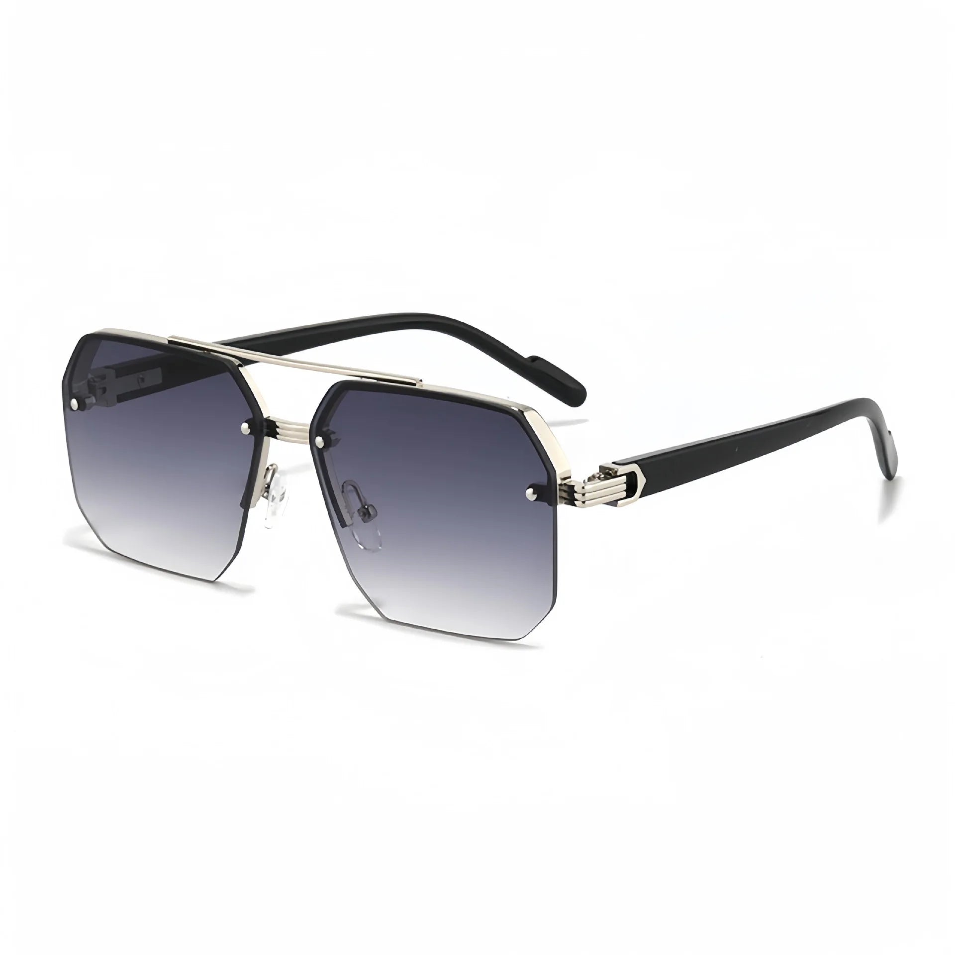 2024 Frameless Sunglasses for Men Personalized Square Small Half Frame Sunglasses Travel Driving UV Resistant Sunglasses
