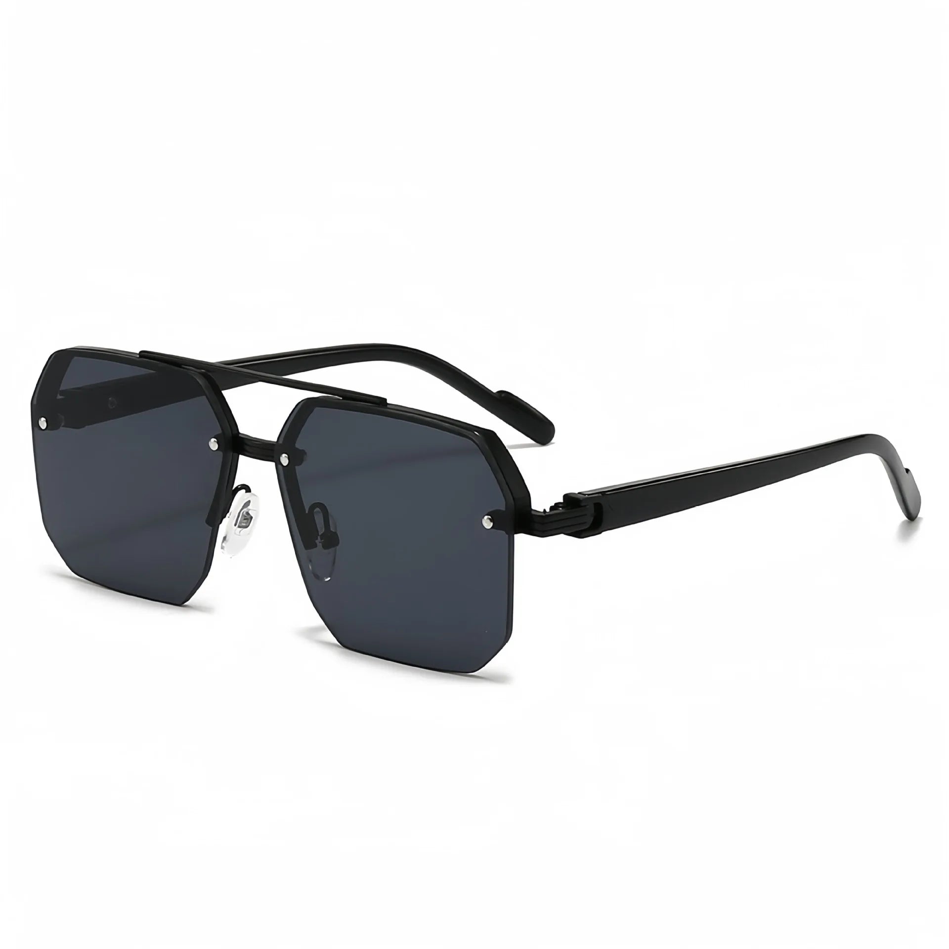 2024 Frameless Sunglasses for Men Personalized Square Small Half Frame Sunglasses Travel Driving UV Resistant Sunglasses