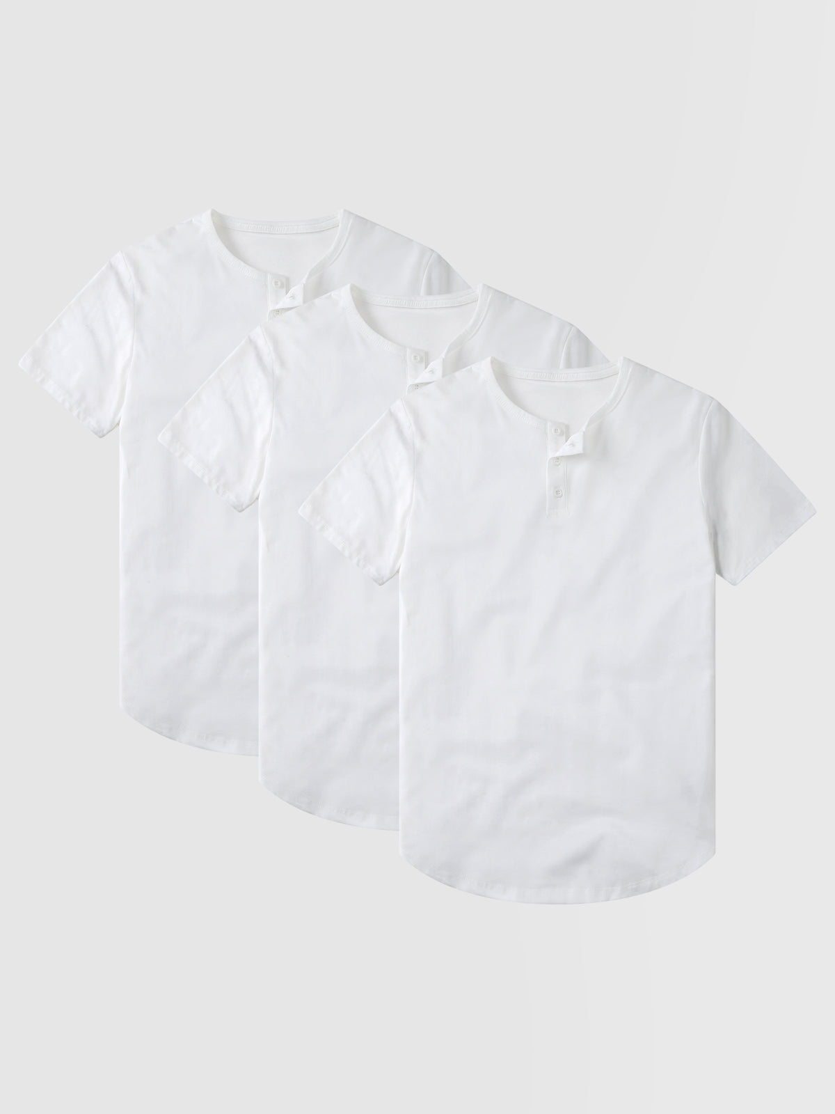 3-Pack All Day Elite Henley Curve-Hem Stretch Short Sleeve