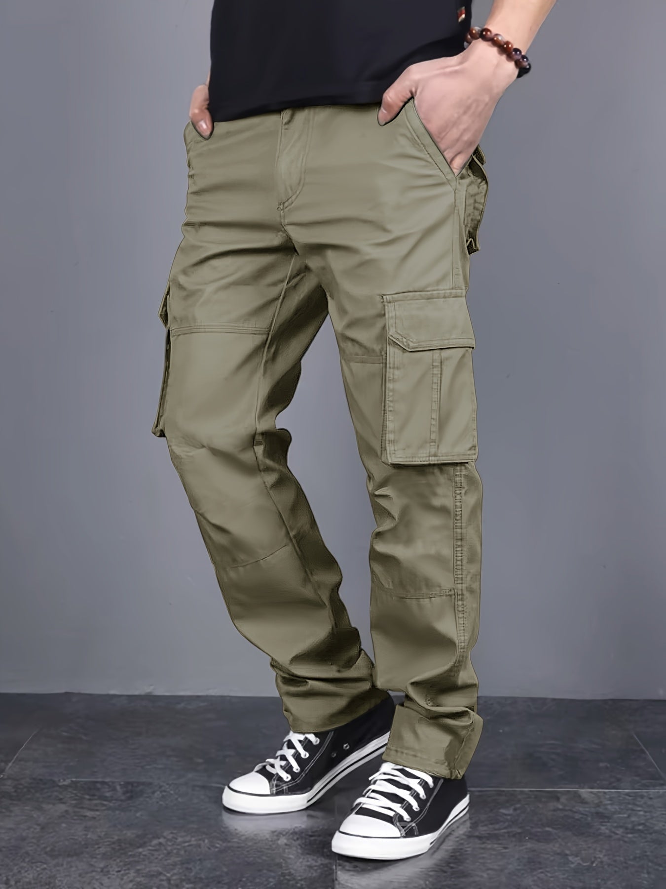 Summit™️ - Loose Fit Cargo Pants with Multi-Pockets and Drawstring for Men, Ideal for Outdoor