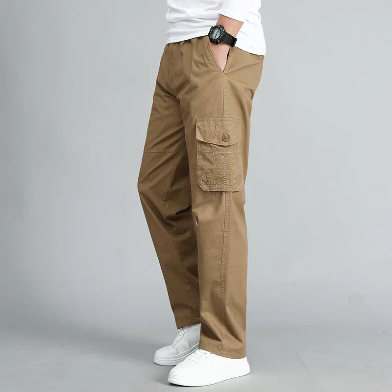 Titan™️ - Summer Khaki Wide-Leg Cargo Pants with Side Pockets for Men