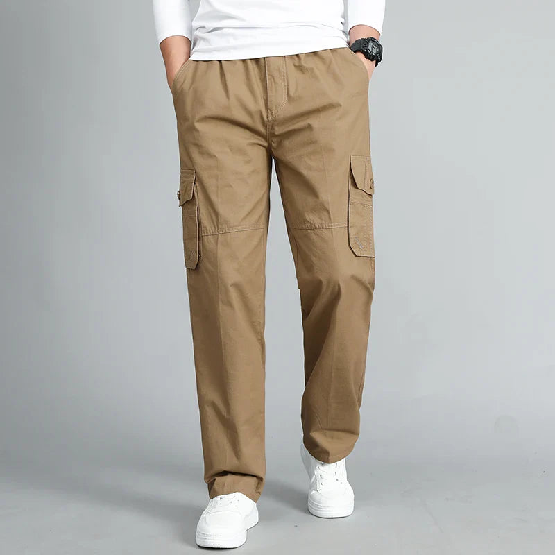 Titan™️ - Summer Khaki Wide-Leg Cargo Pants with Side Pockets for Men