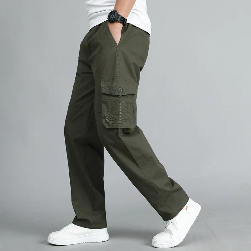 Titan™️ - Summer Khaki Wide-Leg Cargo Pants with Side Pockets for Men