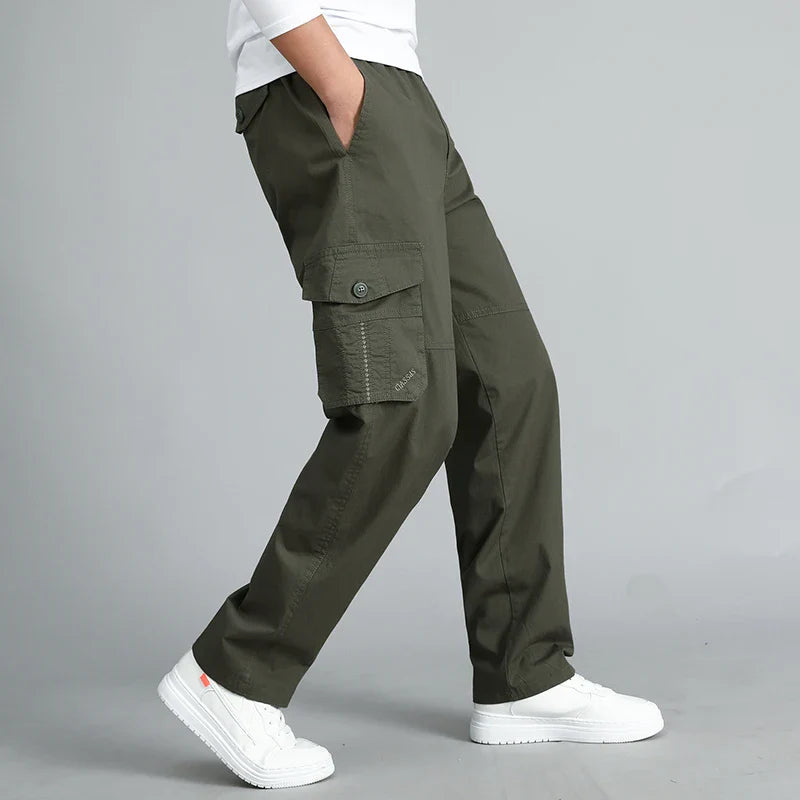 Titan™️ - Summer Khaki Wide-Leg Cargo Pants with Side Pockets for Men