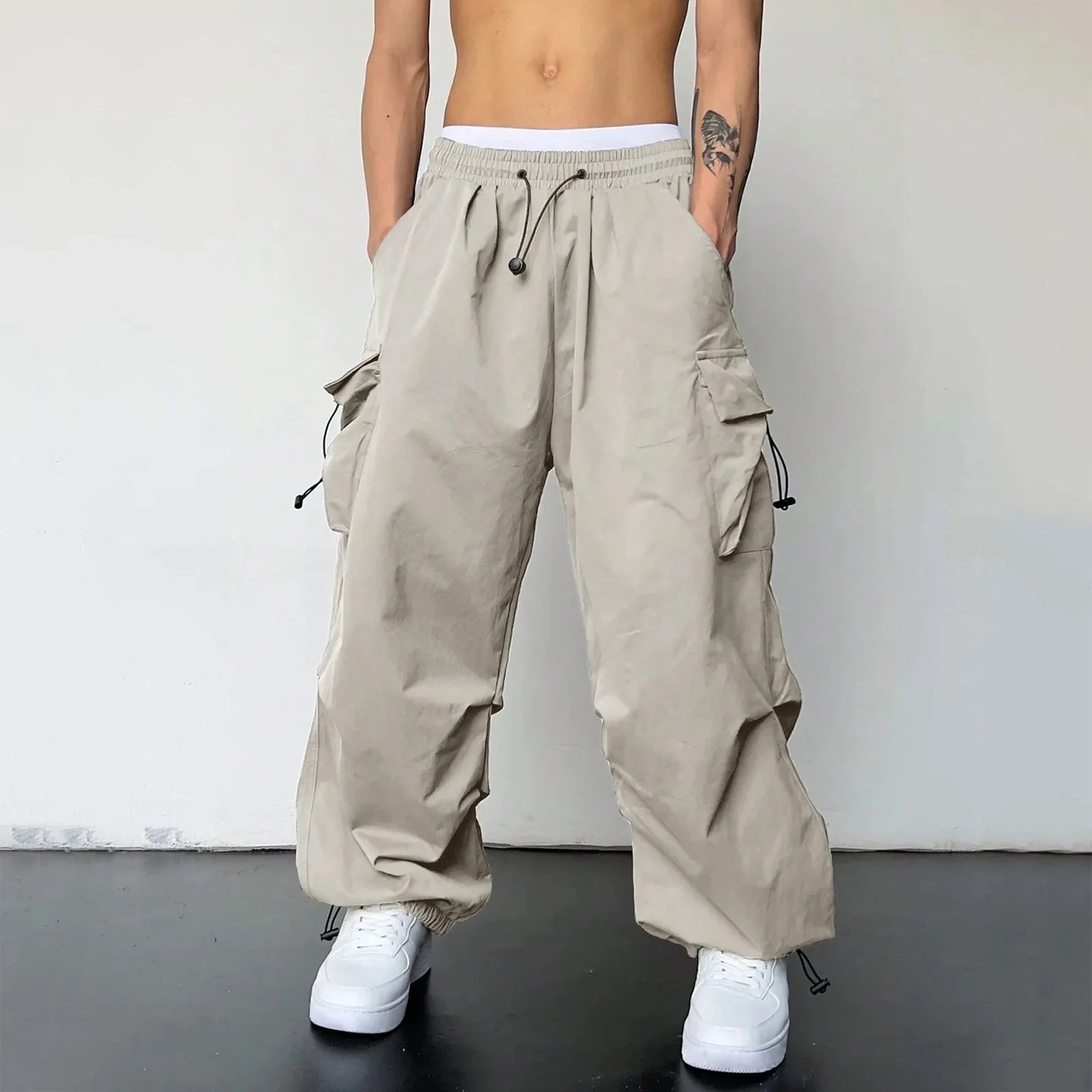 Kade™️ - Oversized Parachute Cargo Pants with Wide Legs