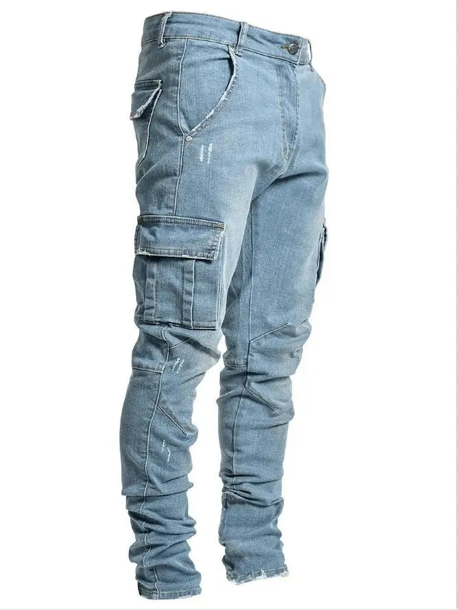 Cole™️ - Mid-Waist Multi-Pocket Denim Cargo Jeans