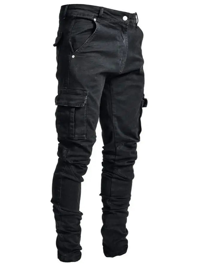 Cole™️ - Mid-Waist Multi-Pocket Denim Cargo Jeans