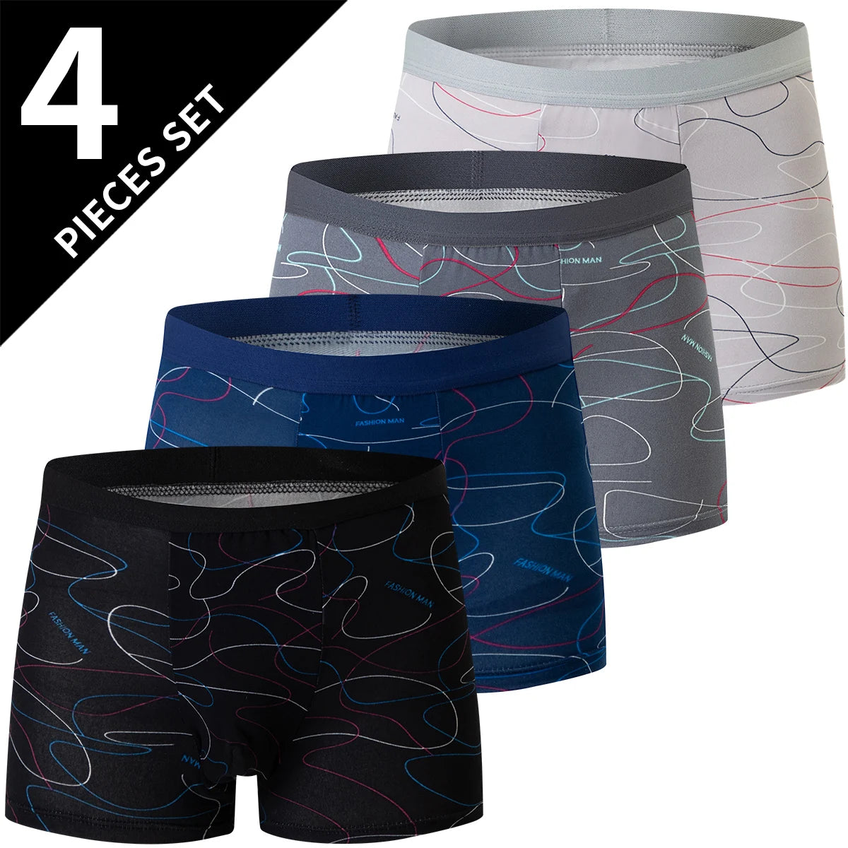4-piece LUVINCE Premium Breathable Crotch Boxers