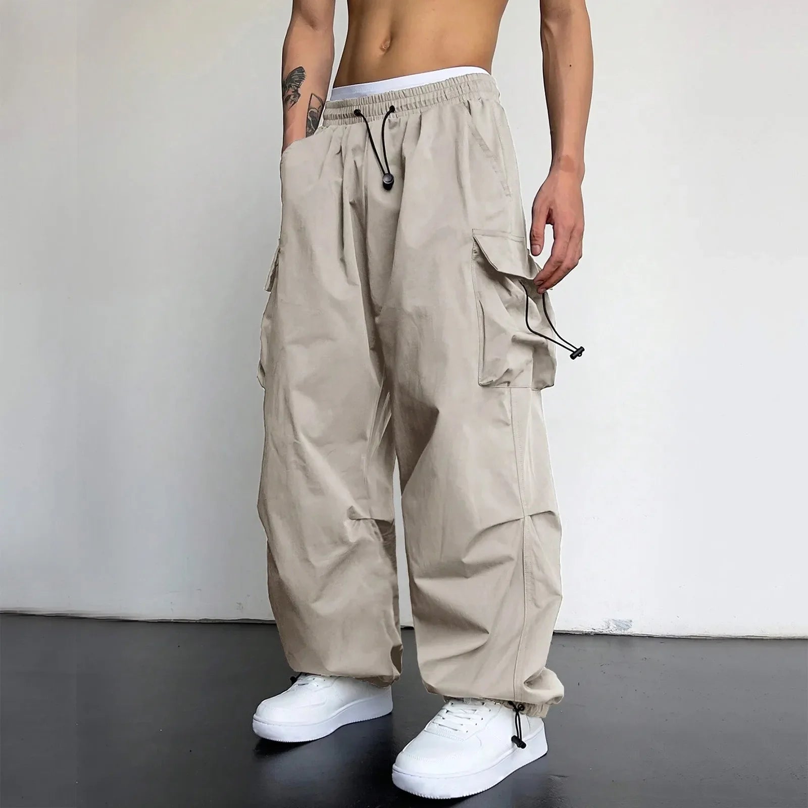 Kade™️ - Oversized Parachute Cargo Pants with Wide Legs