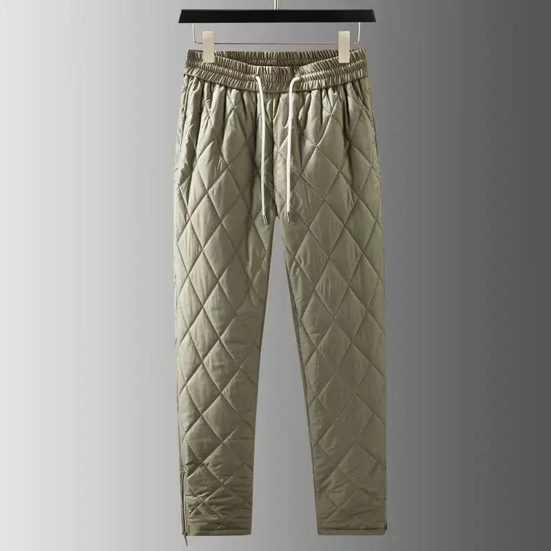 Autumn Winter Men's Two-piece Set O-neck Pullover Cotton Coat Pants Men Pajamas Geometric Patter Warm Thicke Suit Male  Outfits