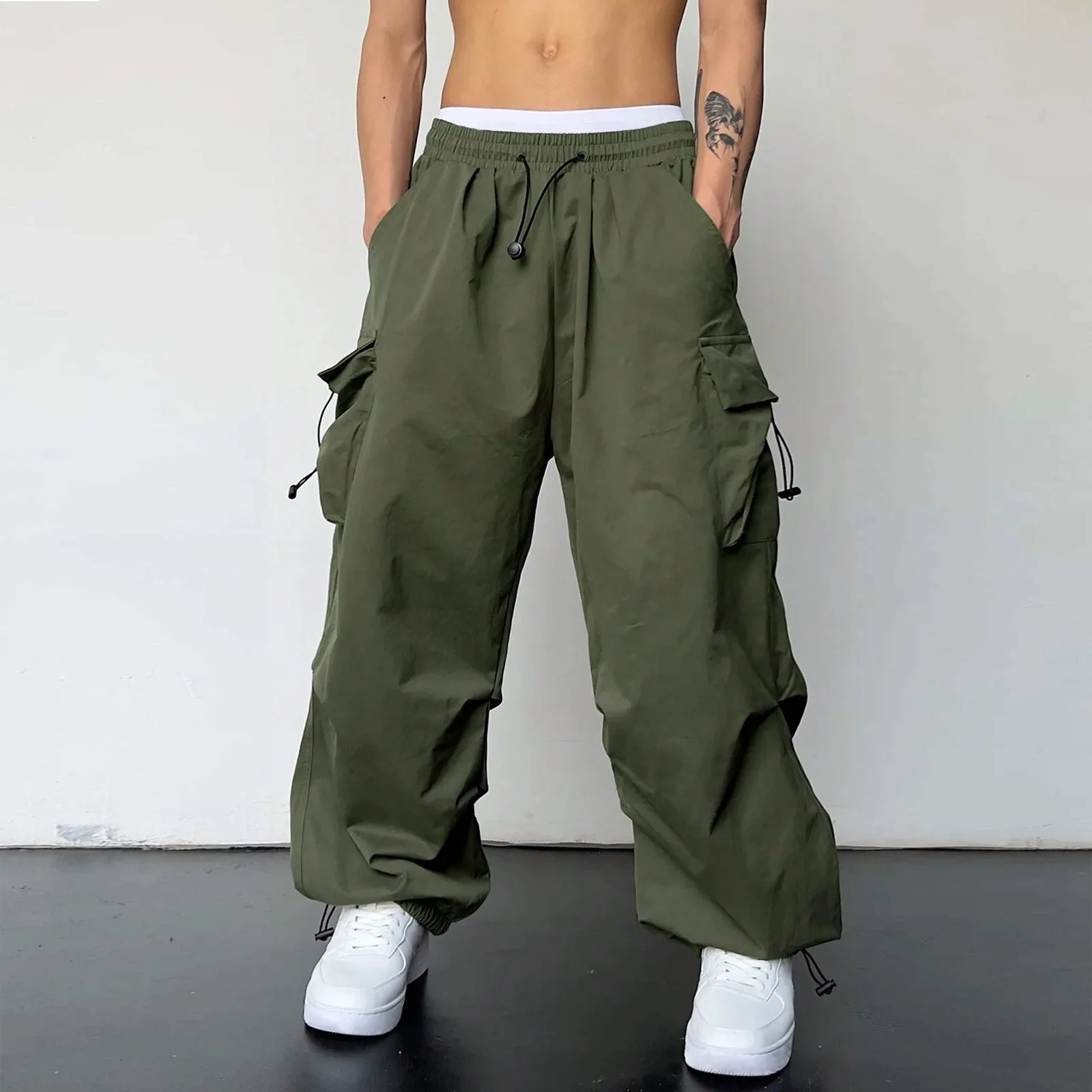 Kade™️ - Oversized Parachute Cargo Pants with Wide Legs