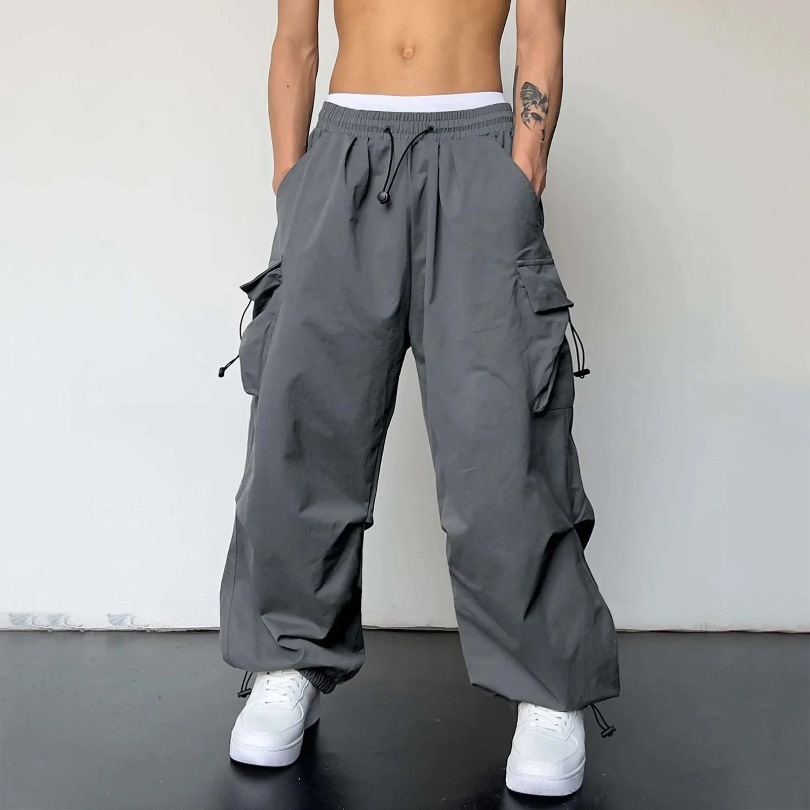 Kade™️ - Oversized Parachute Cargo Pants with Wide Legs